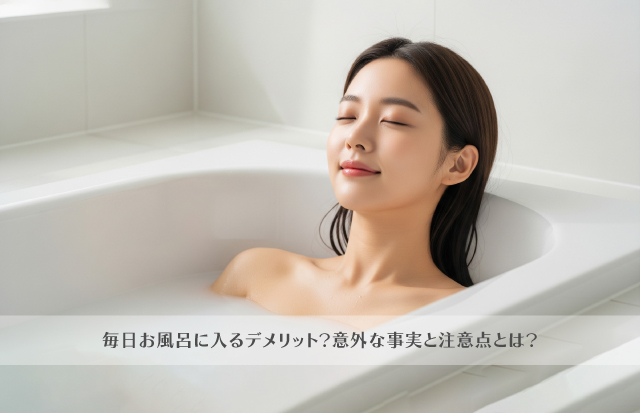 リラックスして湯舟に浸かっている若い女性