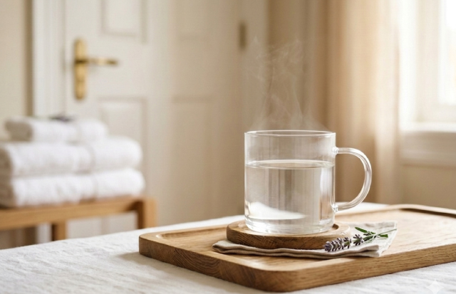 マグカップに入った白湯