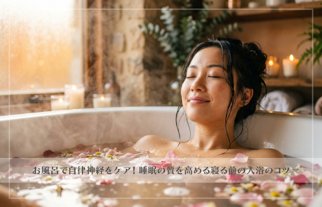 湯船に浸かり、心からリラックスしている若い女性の表情のアップ